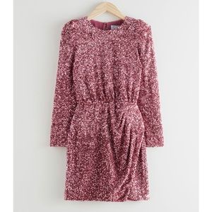 & Other Stories Pink Sequin Dress